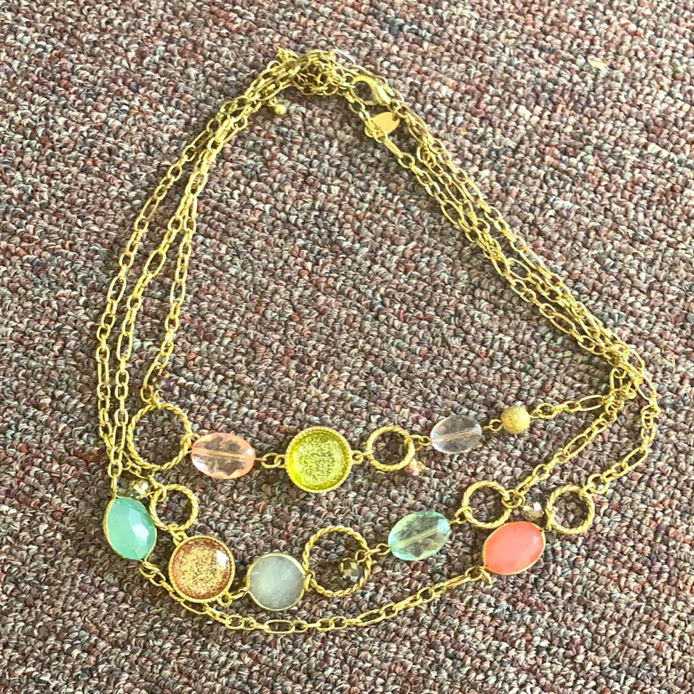 JCPenney sparkly pastel gold necklace